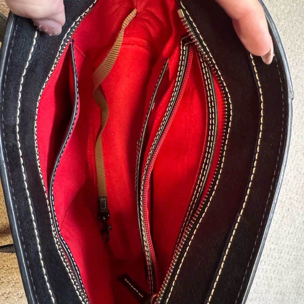 Dooney & Bourke Black Tote with Contrast Stitching - Picture 3 of 4
